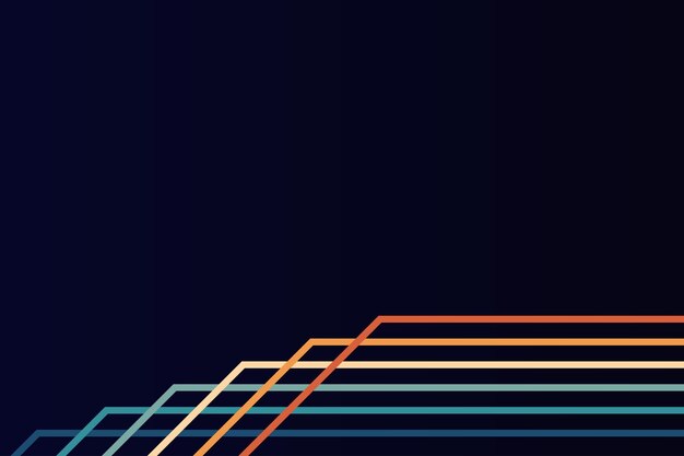 Linee a strisce colorate semplici astratte in stile retrò