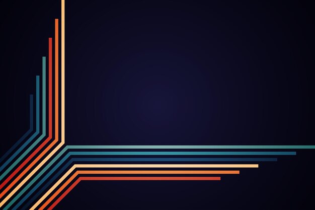 Linee a strisce colorate semplici astratte in stile retrò