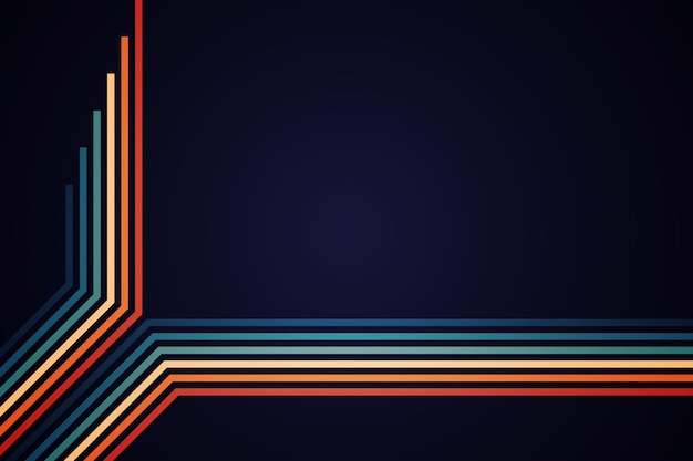 Linee a strisce colorate semplici astratte in stile retrò
