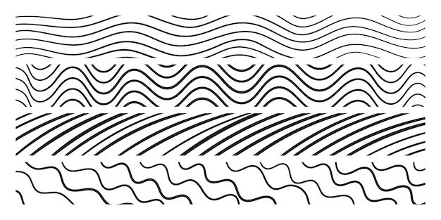 Linee arrotondate e tratti in stili diversi Perfetto per scritte e illustrazioni