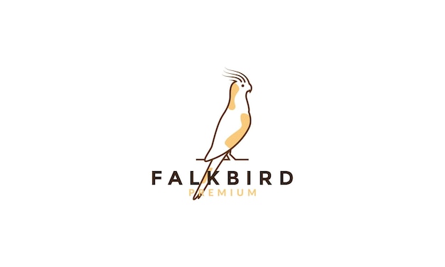 Linee artistiche colorate Cockatiel bird logo vettore simbolo icona design grafico illustrazione