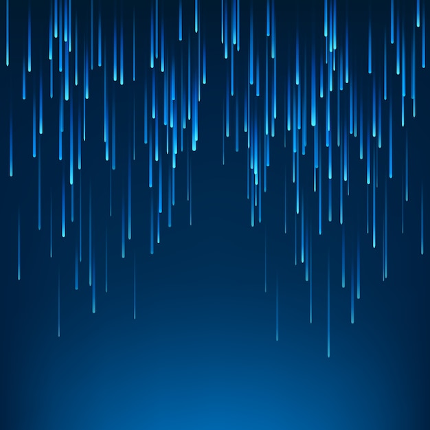 Linee blu cadute su sfondo blu scuro