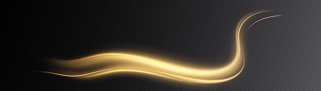 Linee curve astratte lucide d'ardore. Magico movimento di luce Effetto luce curva.