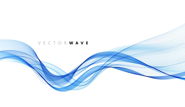 Linee d'onda di colore blu fluente colorato elegante astratto di vettore isolate su priorità bassa bianca. Elemento di design per invito a nozze, biglietto di auguri