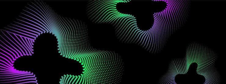 Vettore linee d'onda vettoriali che scorrono dinamicamente isolate su sfondo nero