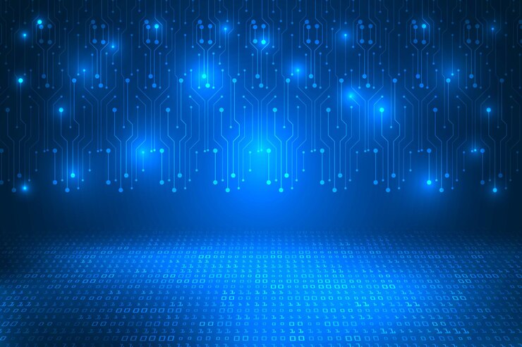linee di circuito sulla tecnologia del codice binario sfondo del sistema di protezione futuristico digitale astratto