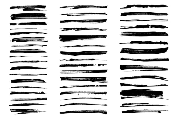 Linee di marcatore permanenti per sottolineare e evidenziare Collezione di tratti di marcatore nero