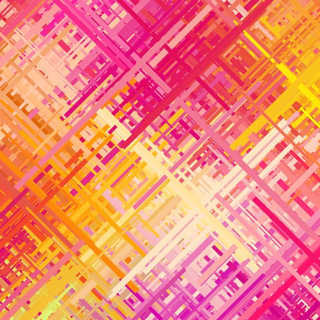 Linee diagonali di colore casuale di trama astratta di sfondo glitch rosa e giallo pastello