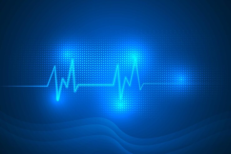 linee digitali ECG battito cardiaco linee di impulso onda sfondo astratto.