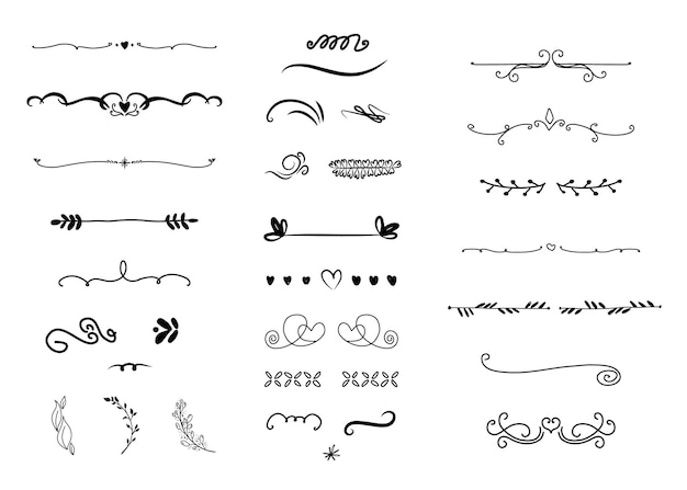 Linee disegnate a mano separano i confini e impostano gli elementi di progettazione di Doodle