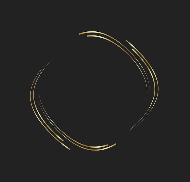 Linee dorate astratte in forma di cerchio Elemento di design Forma geometrica con stile di lusso