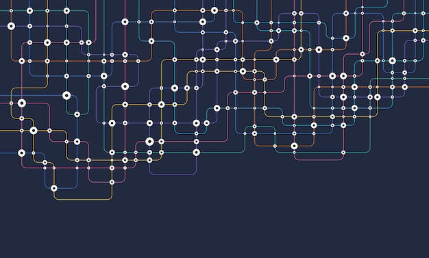 Linee e punti di collegamento dei circuiti Tecnologia di rete e concetto di connessione