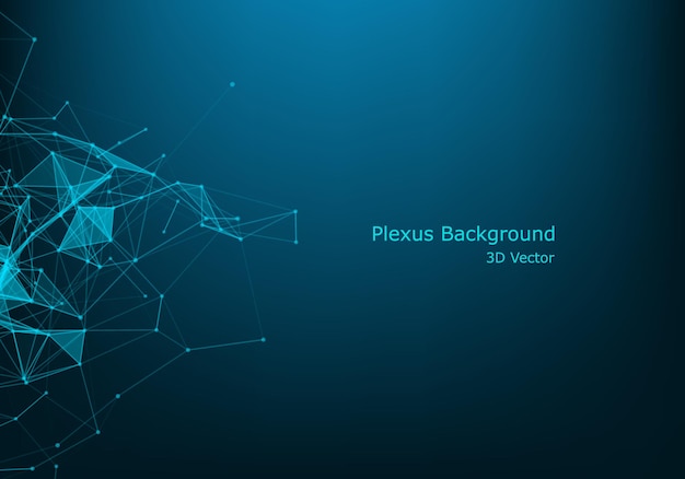 Linee e punti di connessione di rete Sfondo tecnologico Plexus Big data background Illustration