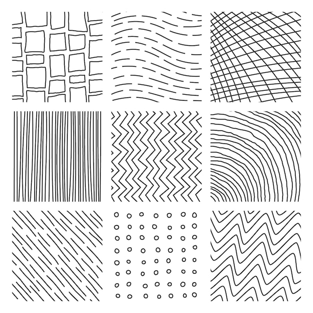 Linee e tratti scritti a mano in stili diversi Perfetto per lettere e illustrazioni