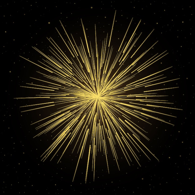 Linee futuristiche di fuochi d&#39;artificio con polvere di stelle di particelle