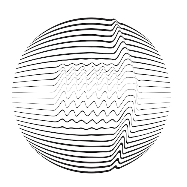 Linee in forma circolare. Vector .Technology sfera Logo . elemento di design 3d. Forma astratta