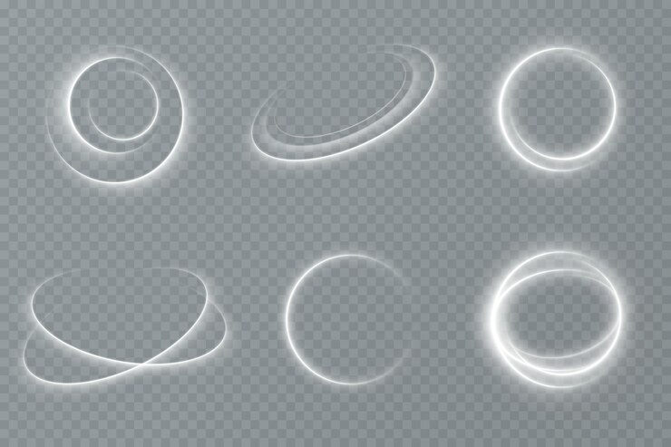 Linee luminose, rotonde e curve. Effetto luce. Effetto vortice. Linee di luce