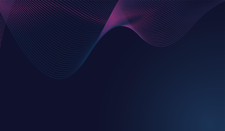 Vettore linee ondulate astratte opere d'arte digitali eleganti con linee curve lisce che formano una tecnologia elegante
