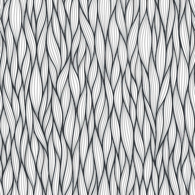 Linee ondulate astratte senza cuciture Set di motivi floreali organici come l'illustrazione vettoriale