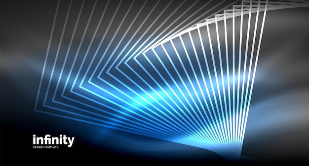 Linee rette luccicanti su sfondo scuro techno modello digitale moderno sfondo vettoriale