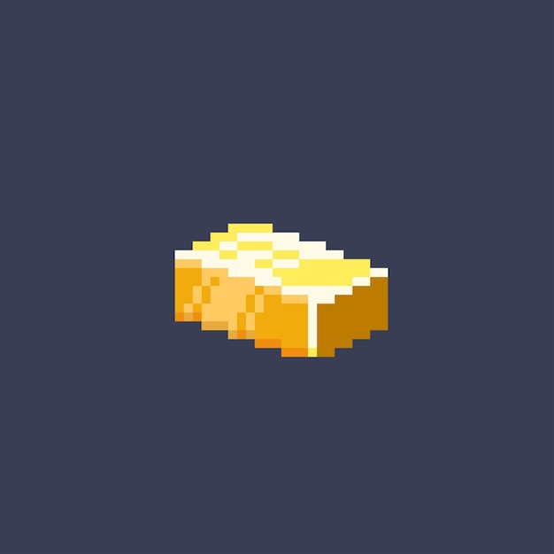 lingotto d'oro in stile pixel art