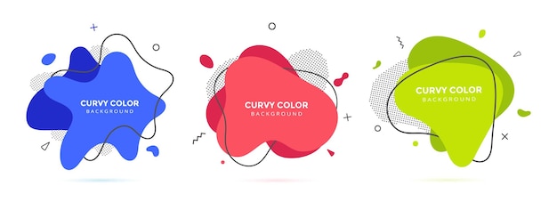 Liquido moderno ameba irregolare forma blob elementi astratti grafico design in stile piatto fluido