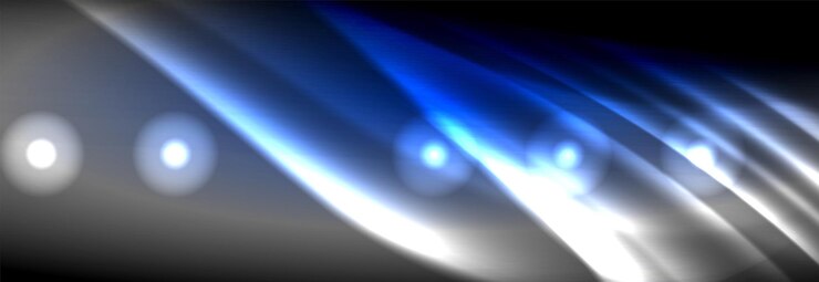 Vettore liquido neon che scorre onde luminose linee di luce sullo sfondo