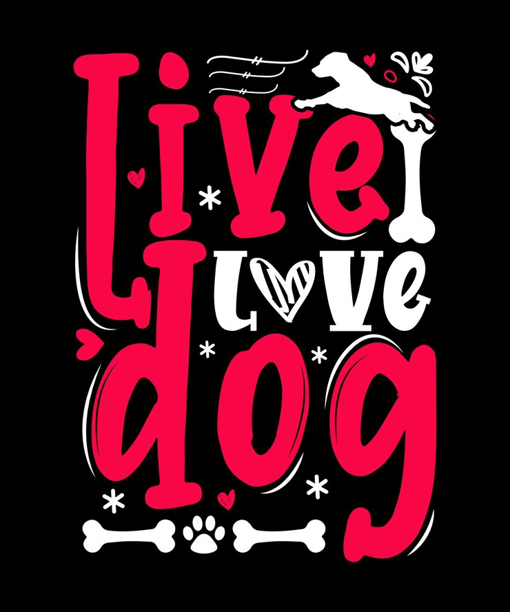 Vettore live love dog cane tshirt design