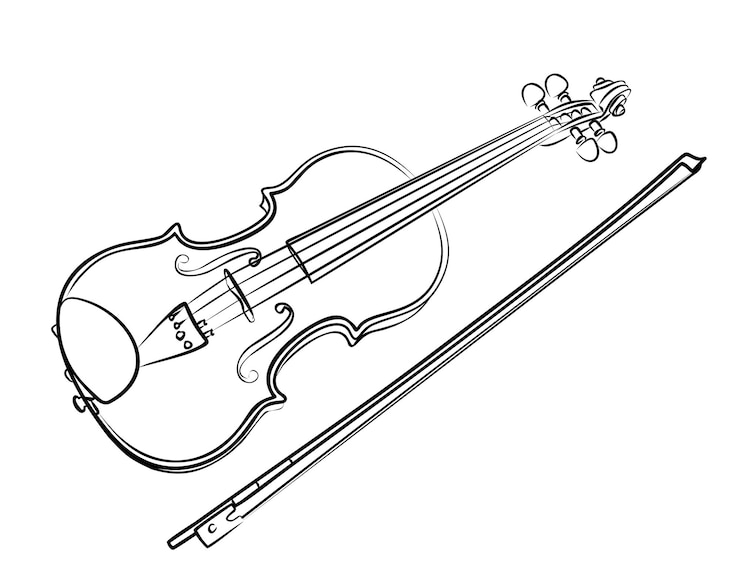 Vettore lo schizzo di un violino classico