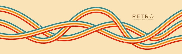Lo sfondo a linee astratte in stile retro groovy degli anni '70 I file vettoriali sono adatti per le carte da parati