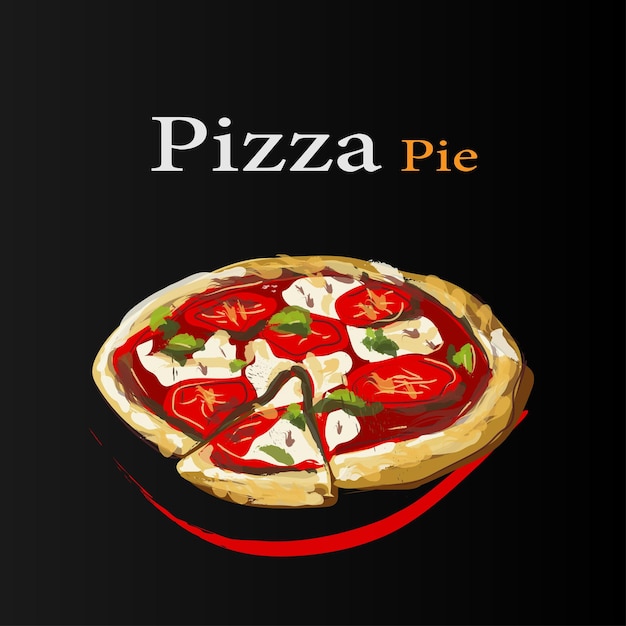 Lo sfondo del modello di pizza disegnato a mano Questa pizza sta progettando forme molto dettagliate ad alta risoluzione