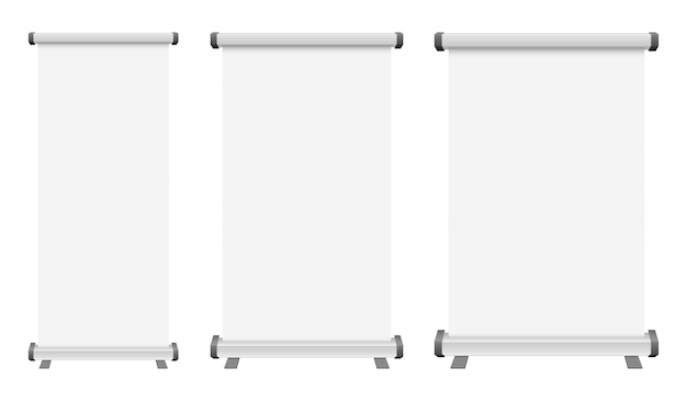 Lo spazio in bianco rotola sull'illustrazione dell'insegna su fondo bianco