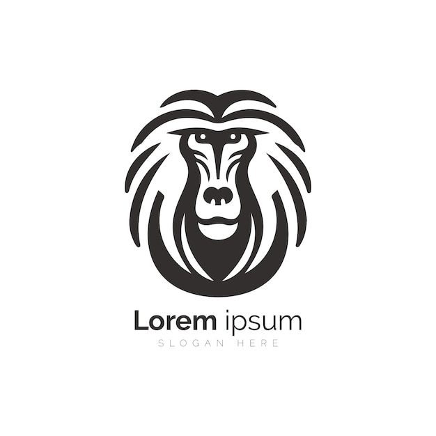 Lo straordinario logo del leone bianco e nero per l'identità del marchio