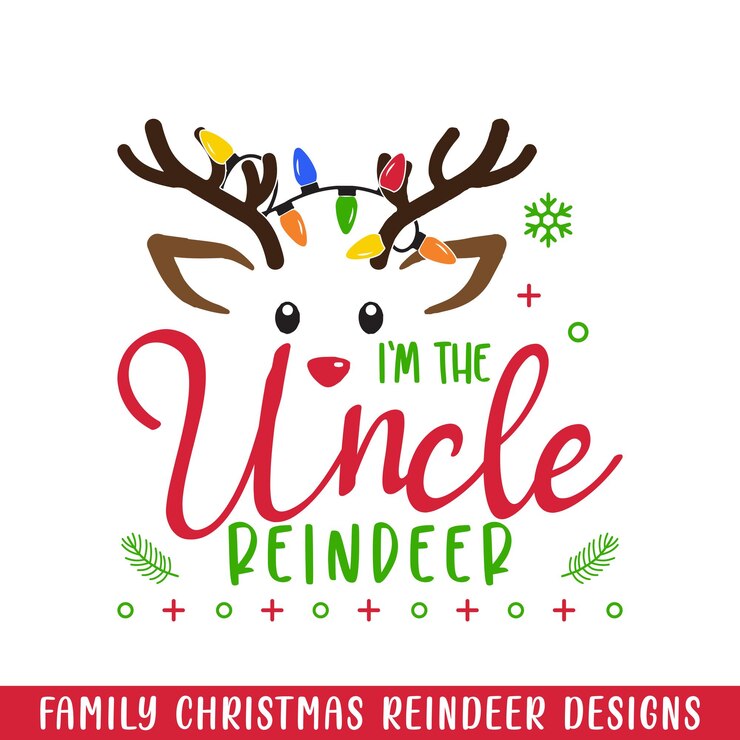 Vettore lo zio natale renna disegno buon natale renna grafica di famiglia carina