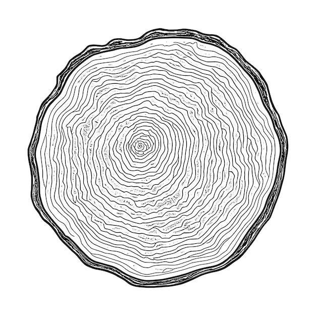 Log tagliato illustrazione vettoriale anelli degli alberi modello grigio