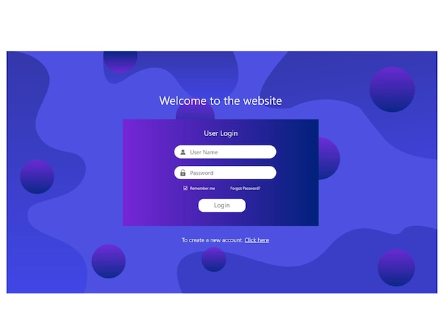 login Design della pagina di destinazione