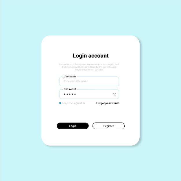 Login e iscrizione Web Design