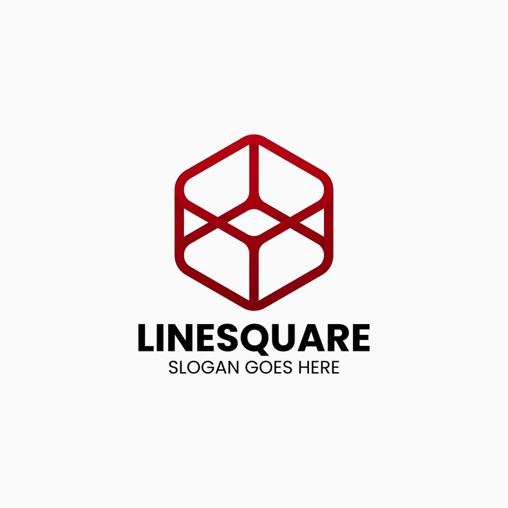 Logo a gradiente di linea quadrata colorato