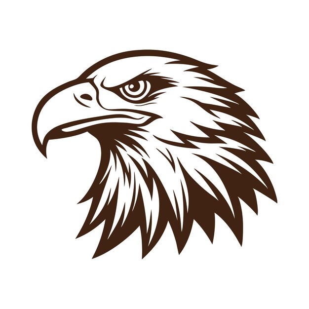 logo a testa di aquila icona a silhouette di aquila nera mascotte di uccello illustrazione vettoriale logo dell'aquila