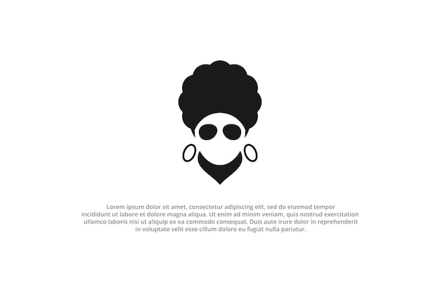 logo afro lady donna capelli africani ricca classe sociale