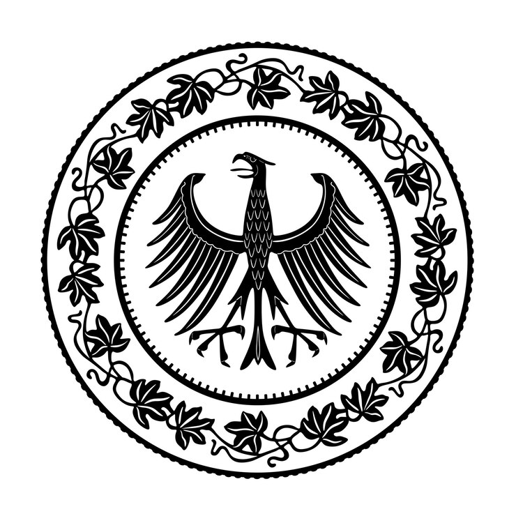 logo aquila uccello con cornice floreale sagoma fatta a mano modello 115