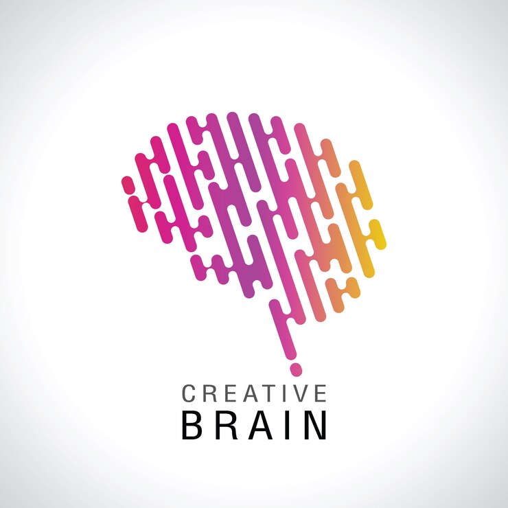 Logo astratto cervello colorato