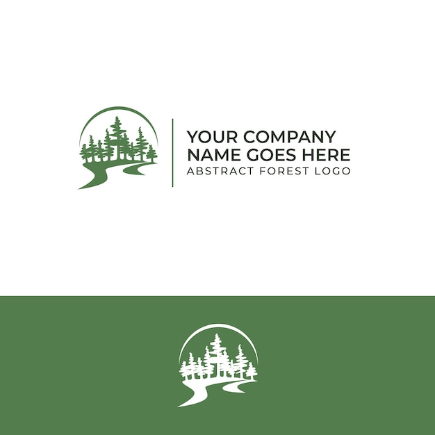 Logo astratto della foresta verde