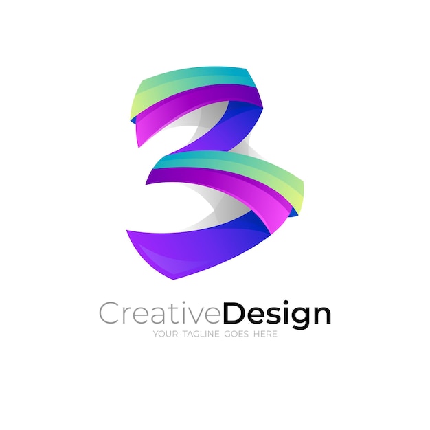 Logo astratto lettera B con design colorato, icona cerchio