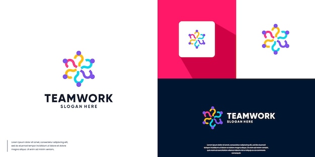 Logo astratto moderno per la comunità sociale, la società del lavoro, l'ispirazione per la progettazione del logo