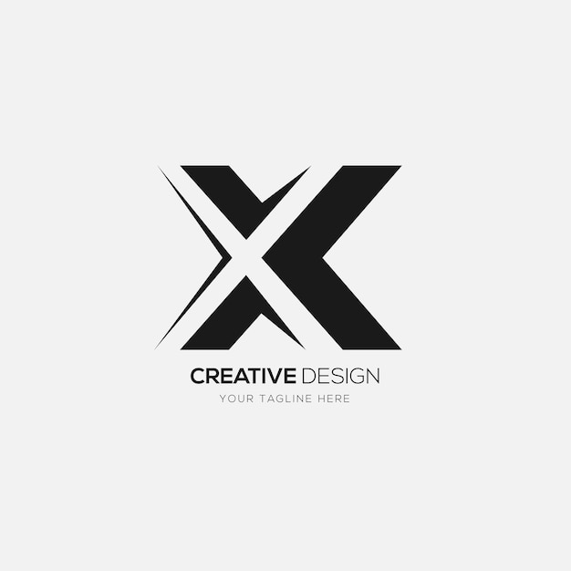 Logo astratto moderno x lettera creativa spazio negativo