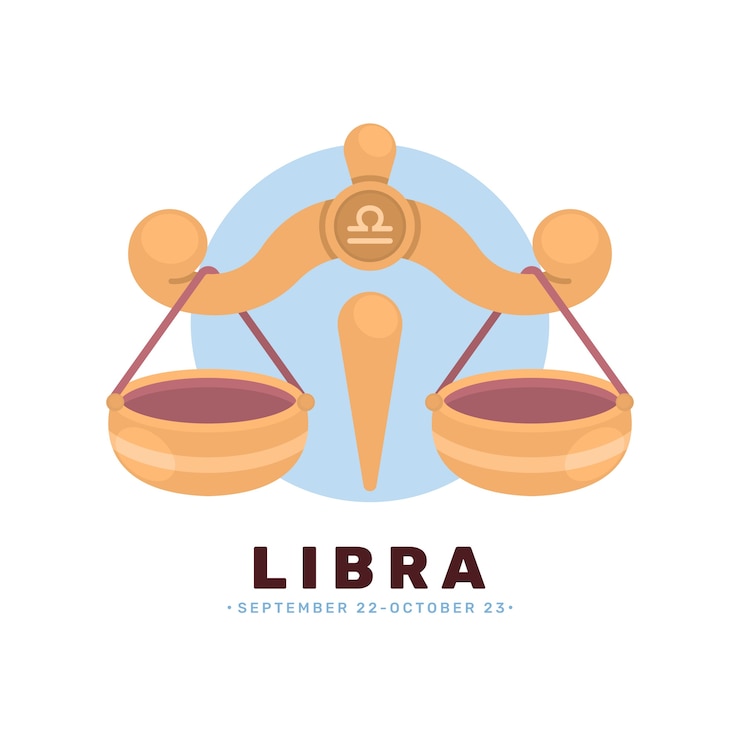 Vettore logo bilancia dal design piatto con scala