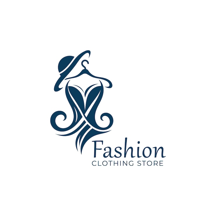 Vettore logo boutique di un negozio di abbigliamento di bellezza disegnato a mano