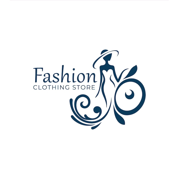 Vettore logo boutique di un negozio di abbigliamento di bellezza disegnato a mano