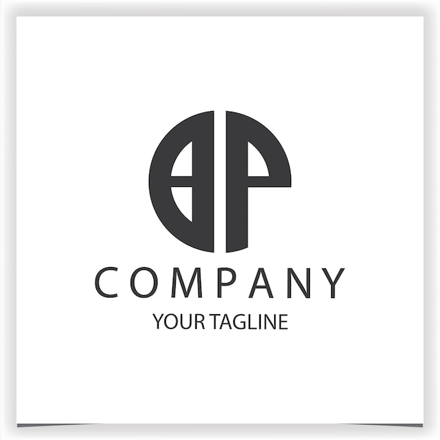 Logo BP monogramma semplice e moderno cerchio colore nero modello di design elegante vettoriale premium eps 10